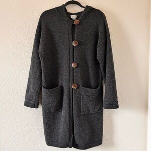 CHICO’S Lamb’s Wool Button Front Long Cardigan women Size 0